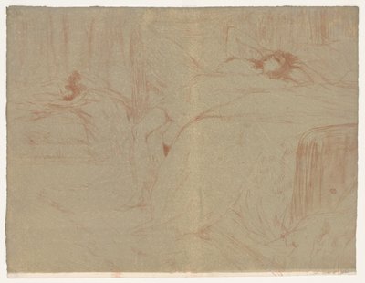 Elles: Nainen makaa selällään tekijältä Henri de Toulouse Lautrec