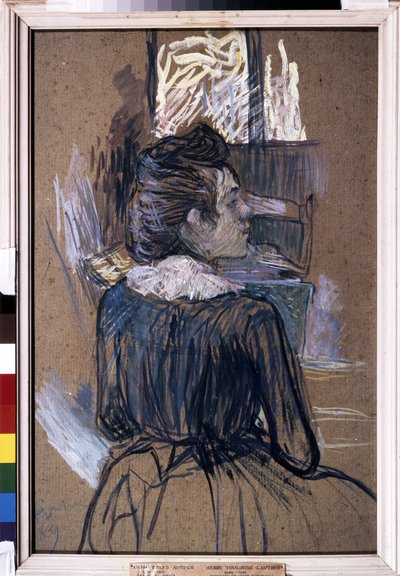 Nainen ikkunassa. Piirustus Henri de Toulouse-Lautrec (Toulouse Lautrec tekijältä Henri de Toulouse Lautrec