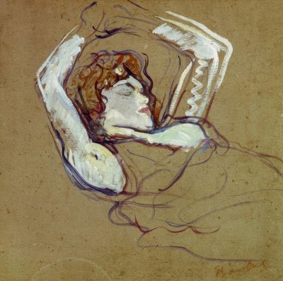 Femme couchée sur le dos, les bras levés tekijältä Henri de Toulouse Lautrec