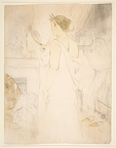 Femme? glace, la glace? pää (Woman with Hand Mirror), sarjasta Elles tekijältä Henri de Toulouse Lautrec