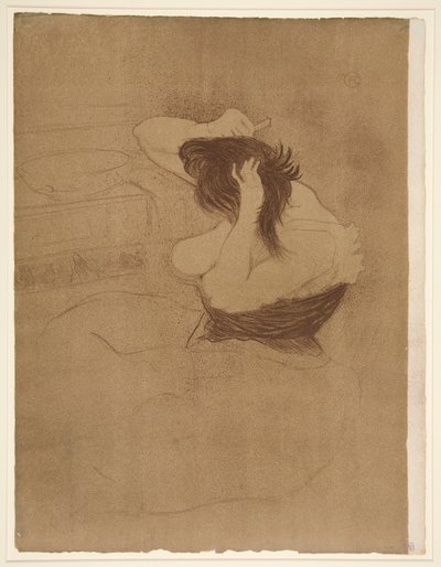 Nainen kampaava hiuksia, sarjasta Elles tekijältä Henri de Toulouse-Lautrec