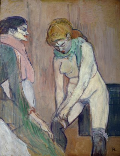 Femme tirant son bas tekijältä Henri de Toulouse Lautrec