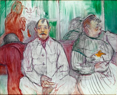 Hän, hän ja koira (pari koiran kanssa). Henri de Toulouse-Lautrecin maalaus (Toulouse Lautrec tekijältä Henri de Toulouse Lautrec