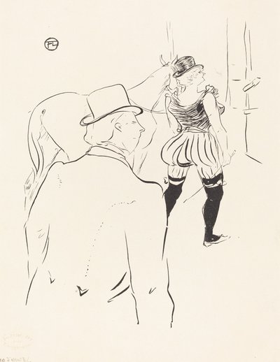 Folies-Bergeren siivissä: Rouva Lona Barrison johtajansa ja aviomiehensä kanssa, 1895. tekijältä Henri de Toulouse Lautrec