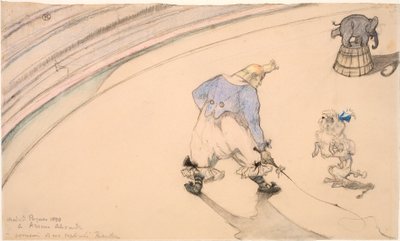 Sirkuksessa - Klovni Footit eläinten kesyttäjänä tekijältä Henri de Toulouse Lautrec