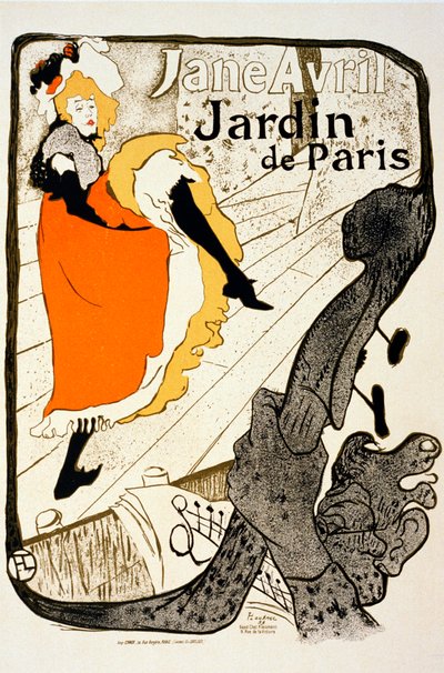 Jane Avril Pariisin puutarhassa, 1893. tekijältä Henri de Toulouse Lautrec