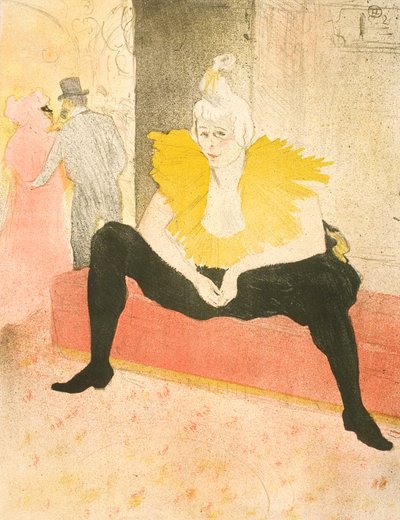 Istuva klovni, neiti Cha-U-Kao tekijältä Henri de Toulouse Lautrec