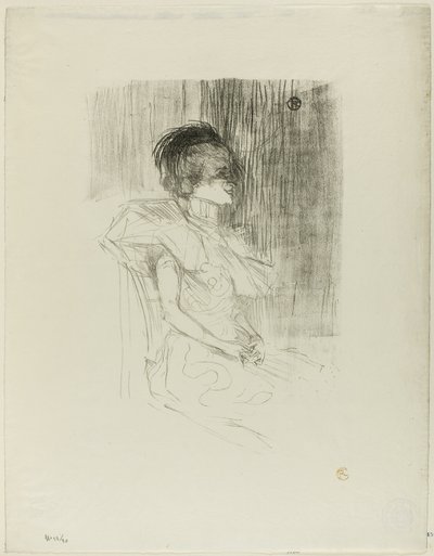 Lainanantaja istuu tekijältä Henri de Toulouse Lautrec