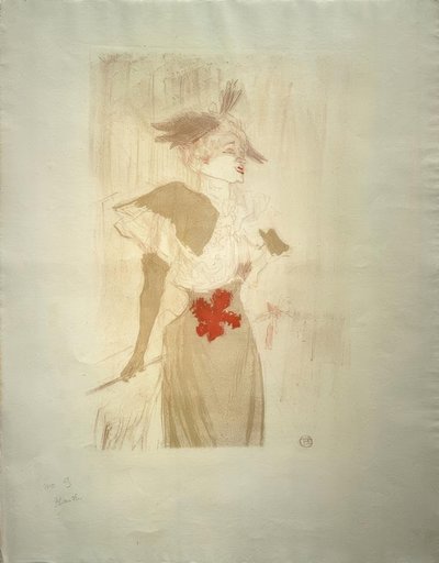 Neiti Marcelle Lender, seisoo tekijältä Henri de Toulouse Lautrec