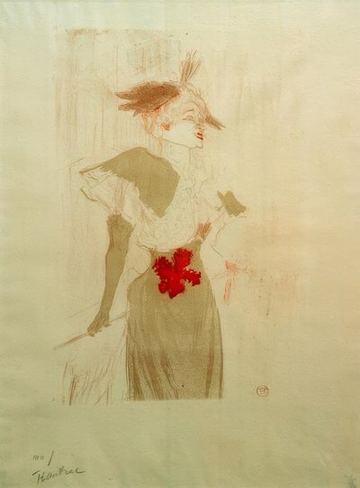 Neiti Marcelle Lender seisomassa tekijältä Henri de Toulouse Lautrec