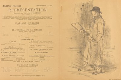 Hopeahäät, Vapauden taakka, vakava asiakas [recto], 1897. tekijältä Henri de Toulouse Lautrec