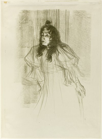 Miss May Belfort pitkät hiukset tekijältä Henri de Toulouse-Lautrec