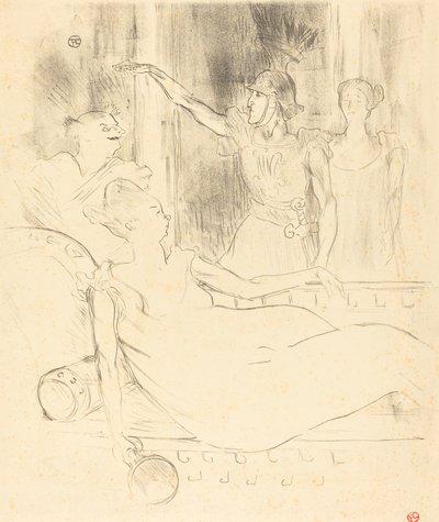 Rouva Simon-Girard, Brasseur ja Guy elokuvassa "La belle Helene" tekijältä Henri de Toulouse Lautrec