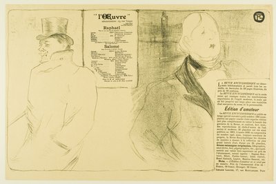 Oscar Wilde ja Romain Coolus – Raphaëlin ja Salomén ohjelma tekijältä Henri de Toulouse Lautrec