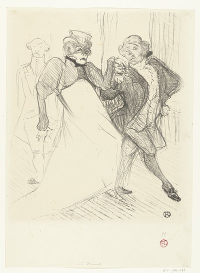 Näyttelijät Gabrielle Rejane ja Felix Galipaux sävelsä Madame Sans-Gêne Rejave ja Galipaux, Madame Sans Gène tekijältä Henri de Toulouse Lautrec