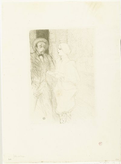 Portret van näyttelijät Léonie Yahne elokuvassa Henri Mayer sävelsävyssä Age Difficult Yahne ja Mayer vaikeassa iässä tekijältä Henri de Toulouse Lautrec