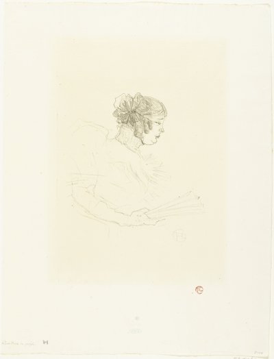 Muotokuva näyttelijä Luce Myrèsistä tuulettimen kanssa Luce Myres profiilissa tekijältä Henri de Toulouse Lautrec