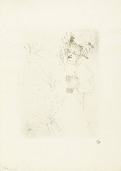 Portret van näyttelijä Marcelle Lender Chilpéric-oopperassa Lainaaja edestä Chelpéricissä tekijältä Henri de Toulouse Lautrec