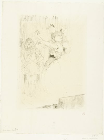 Muotokuva näyttelijä Marcelle Lenderistä tanssimassa boléroa Chilpéric-oopperassa Lainaaja dansant le pas de bolero tekijältä Henri de Toulouse Lautrec