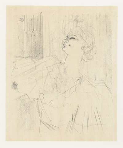 Portret van näyttelijä Yvette Guilbert elokuvassa A Ménilmontant de Bruant Yvette Guilbert Menilmontant de Bruant Yvette Guilbert: Englantilainen sarja (sarjan nimi) tekijältä Henri de Toulouse Lautrec