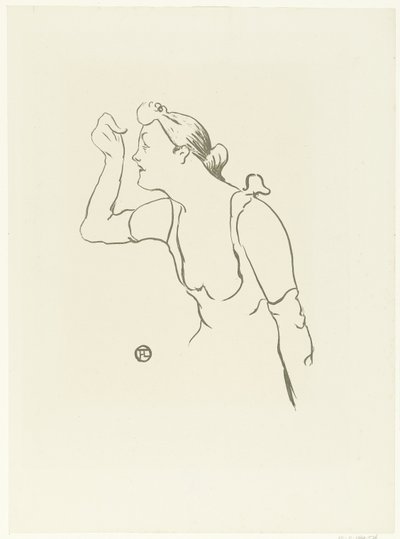 Muotokuva laulaja Paula Brebionista Le cafe -konsertti (sarjan nimi) tekijältä Henri de Toulouse Lautrec