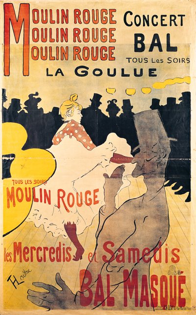 La Goulue -mainosjuliste Moulin Rougessa tekijältä Henri de Toulouse Lautrec