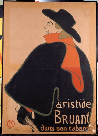 Juliste, joka kuvaa Aristide Sparrowa (1851-1925) kabareessa. Henri de Toulouse-Lautrecin (Toulouse Lautrec) litografia (1864-1901). 1893. Pariisi, juliste- ja mainosmuseo tekijältä Henri de Toulouse Lautrec