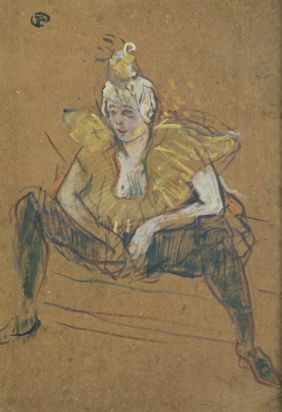 Clowness Cha-U-Kao istuu, 1895 tekijältä Henri de Toulouse Lautrec