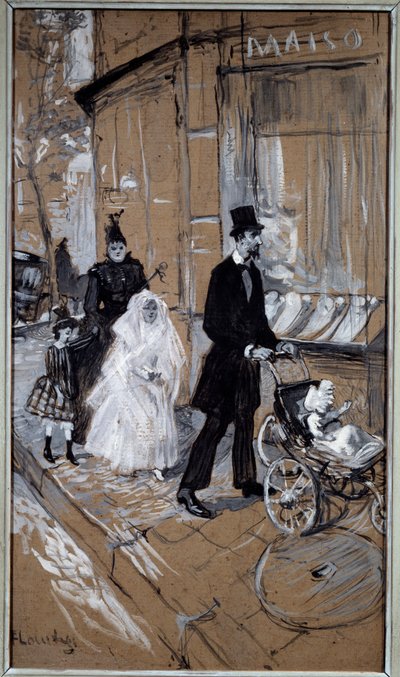 Ensimmäisen ehtoollisen päivä Henri de Toulouse Lautrecin (1864-1901) maalaus kartongille 1888 Su. 0,37x0,65 m Toulouse, Musee des Beaux Arts tekijältä Henri de Toulouse Lautrec