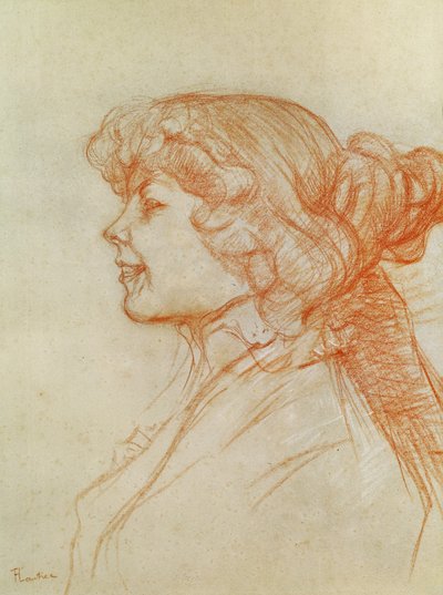 Englantilainen tyttö tähdellä Le Havressa, 1899 (kynä paperilla) tekijältä Henri de Toulouse Lautrec