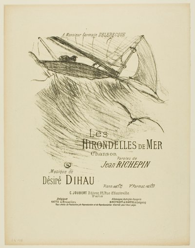 Die Seeschwalben, aus Mélodies de Désiré Dihau von Henri de Toulouse-Lautrec