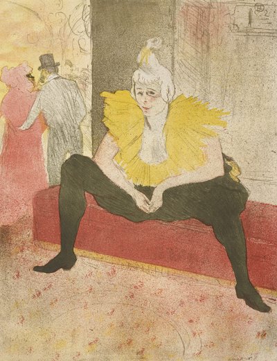 Istuva Clowness tekijältä Henri de Toulouse Lautrec