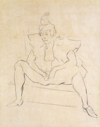 Istuva klovni; La Clownesse Assise tekijältä Henri de Toulouse Lautrec