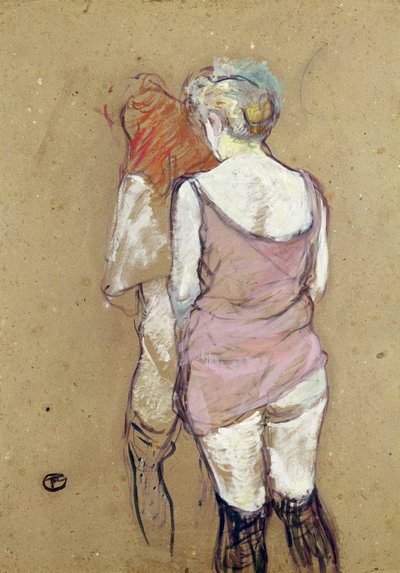 Kaksi puolialastona naista Maison de la Rue des Moulinsissa tekijältä Henri de Toulouse Lautrec
