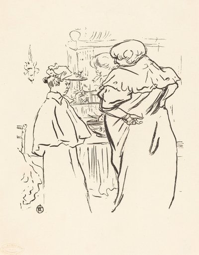 Kaksi naista peilin edessä. tekijältä Henri de Toulouse Lautrec