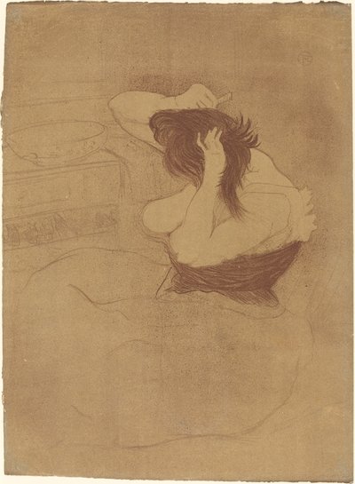 Nainen kampaa hiuksiaan Nainen kampaa hiuksiaan, 1896. tekijältä Henri de Toulouse Lautrec
