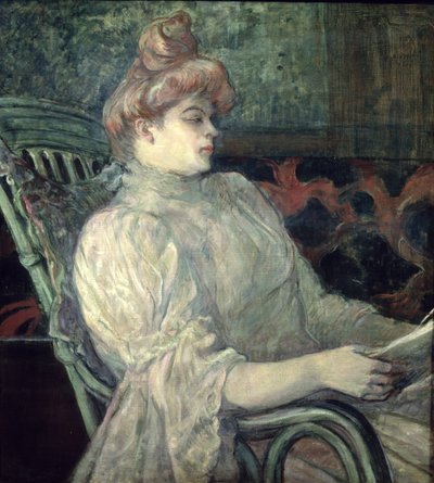 Nainen lukee tekijältä Henri de Toulouse Lautrec