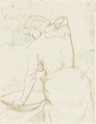 Woman Washing – WC, lautanen viisi Ellesiltä tekijältä Henri de Toulouse Lautrec
