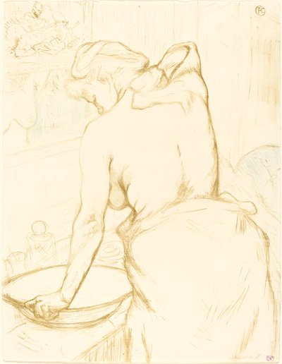 Itseään pesevä nainen (Femme qui se lave) tekijältä Henri de Toulouse Lautrec