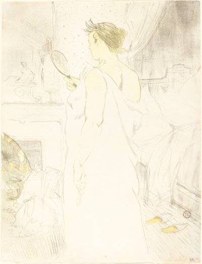 Nainen peilissä Nainen peilin kanssa, 1896. tekijältä Henri de Toulouse Lautrec