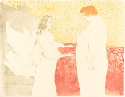 Nainen sängyssä, profiili (Femme au lit, profiili) tekijältä Henri de Toulouse Lautrec