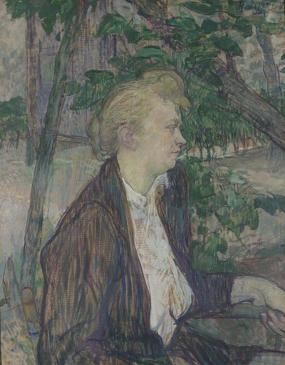 Nainen istuu puutarhassa, 1891 tekijältä Henri de Toulouse Lautrec