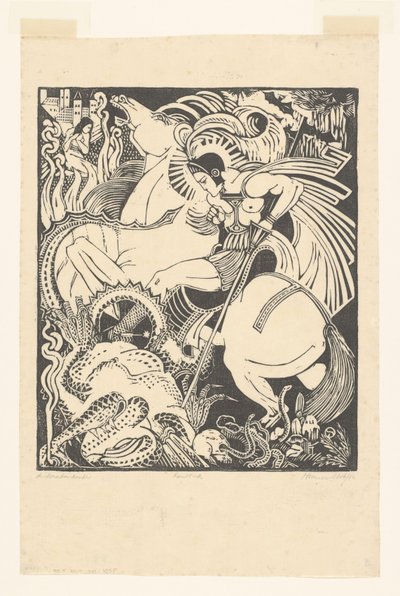 De Drakendooder (alkuperäinen nimi esineessä) tekijältä Henri van der Stok (signed by artist)