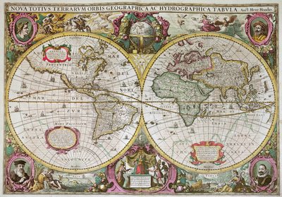 Uusi maa- ja vesikartta koko maapallosta, 1630. tekijältä Henricus Hondius II
