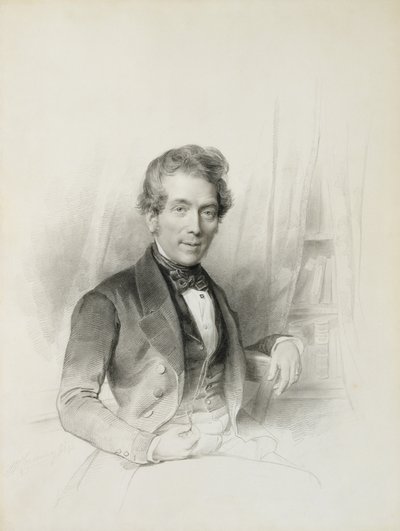 Muotokuva Louis Johannes Herckenrathista, Texasin konsulista, 1843 (liitu, estompe, lyijykynä ja akvarelli) tekijältä Henricus Wilhelmus Couwenberg