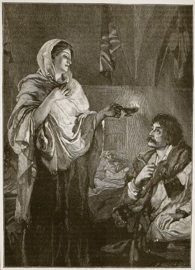 Florence Nightingale Scutarin sairaalassa, kuvitus 