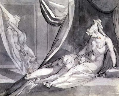 Kuoleman ja unen kotiin tuoma Sarpedonin ruumis ("Ilias", kirja XVII, 682) tekijältä Johann Heinrich Füssli