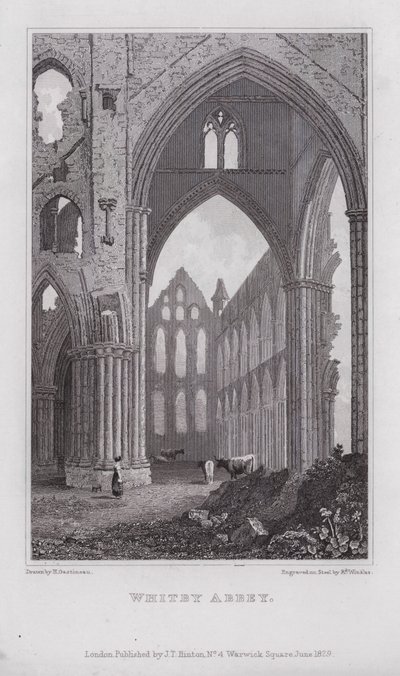 Whitby Abbey (kaiverrus) tekijältä Henry (after) Gastineau