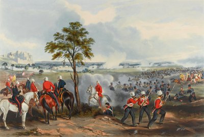 Goojeratin taistelu, 21. helmikuuta 1849 (akvatinta, värillinen) tekijältä Henry (after) Martens