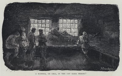 Kamera eli selli Ust Karan vankilassa (litho) tekijältä Henry (after) Sandham